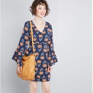 ModCloth Through the Bluebells Floral Dress
